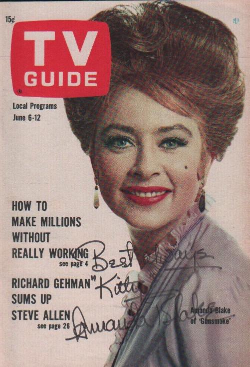 Amanda Blake Gunsmoke signed TV Guide (1 of 1)