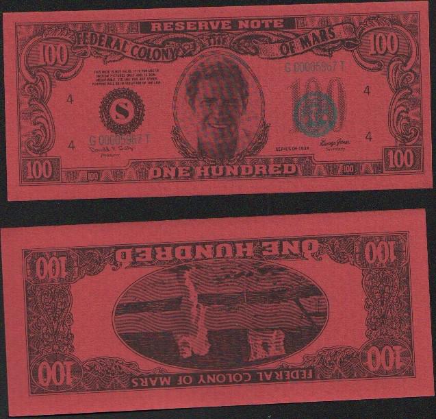 Total Recall pair of prop 100 dollar bills from iconic first film (1 of 1)
