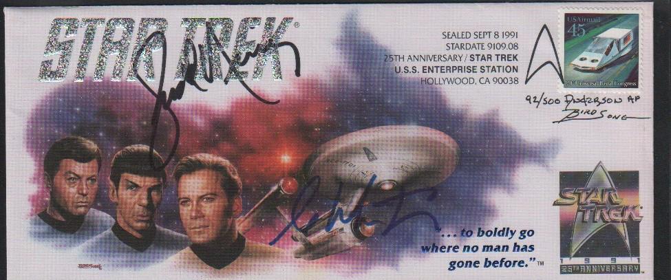 Star Trek USPS signed and numbered FDC by Shatner and Nimoy and artists (1 of 1)