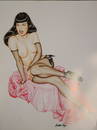 Bettie Page and Olivia signed 16x20 lithograph