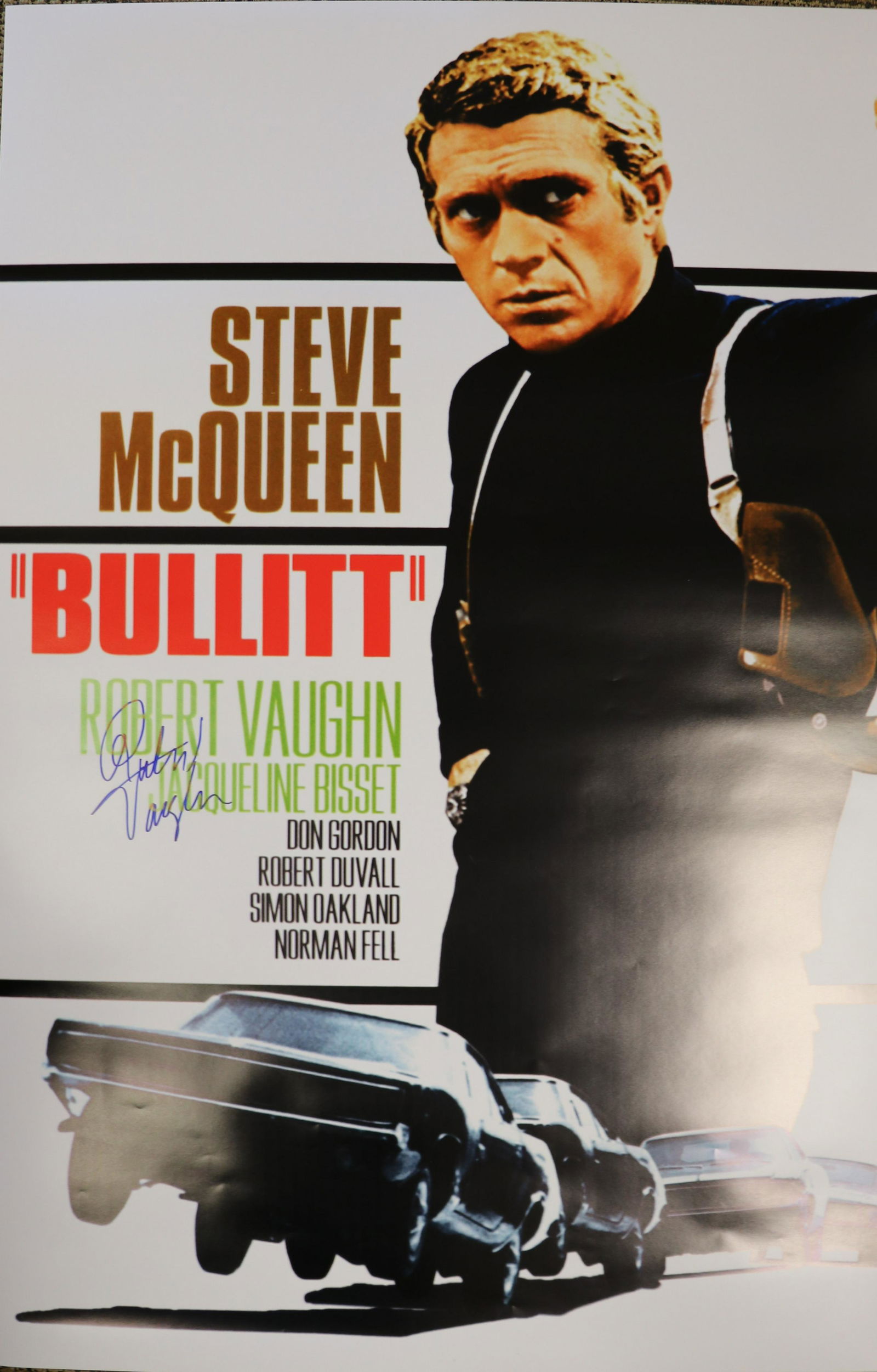 Robert Vaughn signed Bullit movie poster (1 of 1)