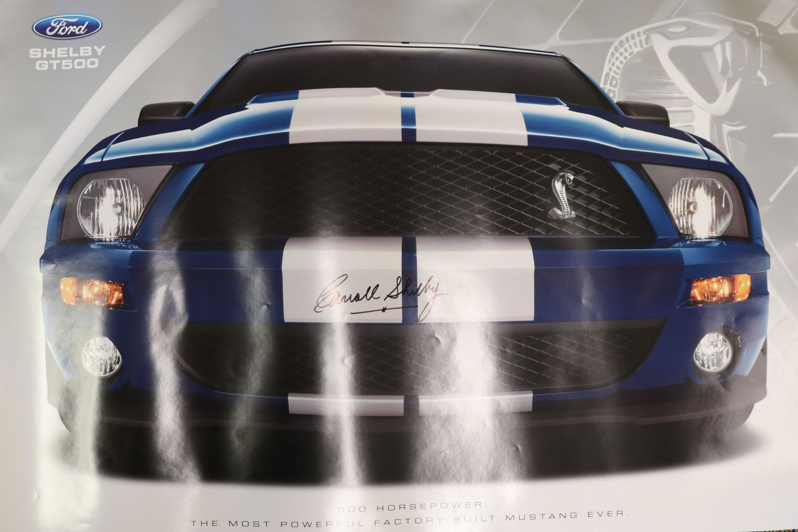 Carroll Shelby rare MUSTANG poster signed (1 of 1)