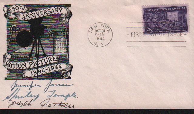 RARE Hollywood legends signed FDC 1944 for war effort  Jennifer Jones a young Shirley Temple and (1 of 1)