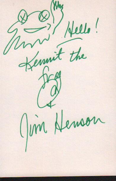 Jim Henson 4x6 Kermit the Frog sketch signed on card (1 of 1)