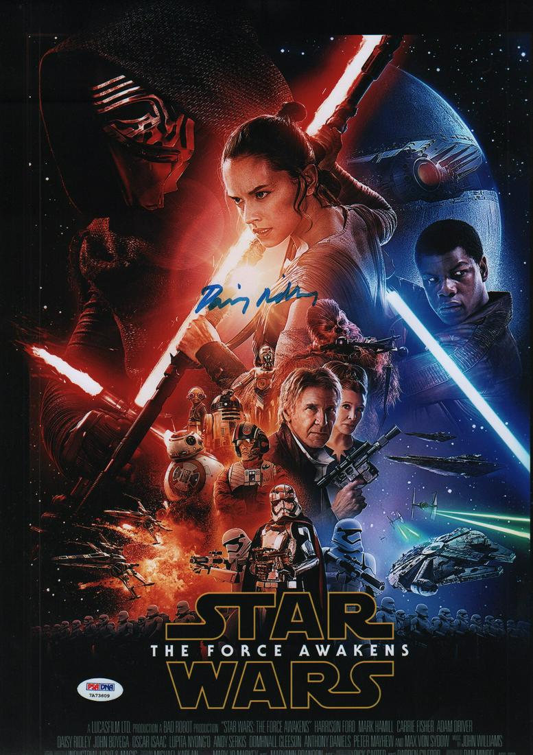 Daisy Ridley Star Wars signed 11x17 poster with PSA DNA (1 of 1)