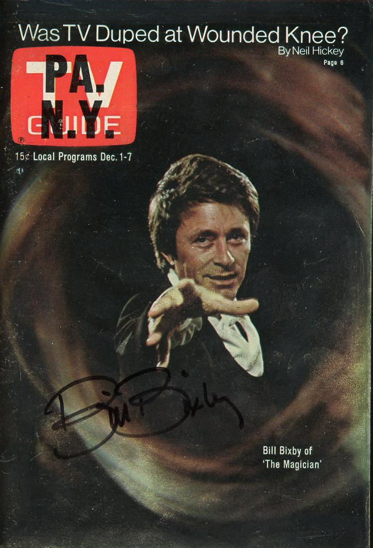 Bill Bixby the Magician signed TV Guide: The Magician TV Guide in Fine cond signed by Bill Bixby with COA