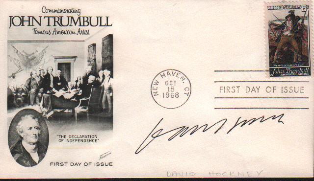 Artist Davd Hockney signed FDC (1 of 1)