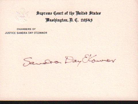 Sandra Day O'Connor signed Supreme Court card (1 of 1)