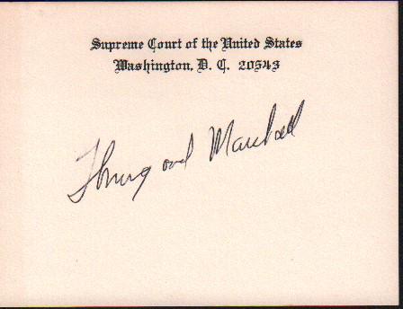 Thurgood Marshall signed Supreme Court card (1 of 1)