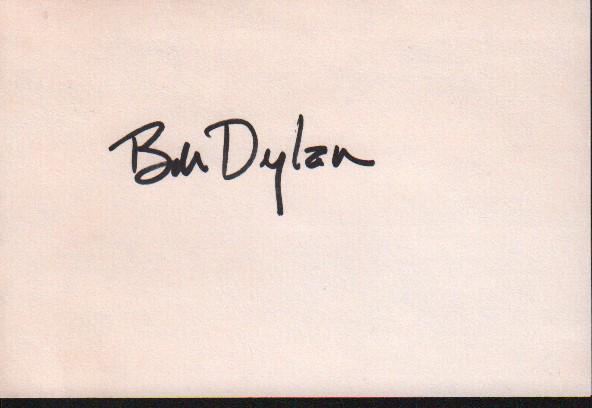 Bob Dylan rare signed card from John Virzy collection (1 of 1)