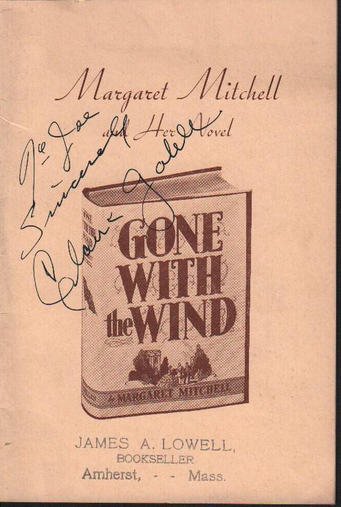 Clark Gable rare signed Gone with the Wind pamhlet made in the 40s to promote the author and film (1 of 1)