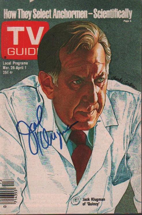 Jack Klugman Quincy signed TV Guide (1 of 1)