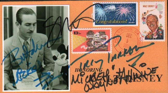 Mickey Mouse signed FDC honoring Walt Disney by FOUR Mouse original voices (1 of 1)