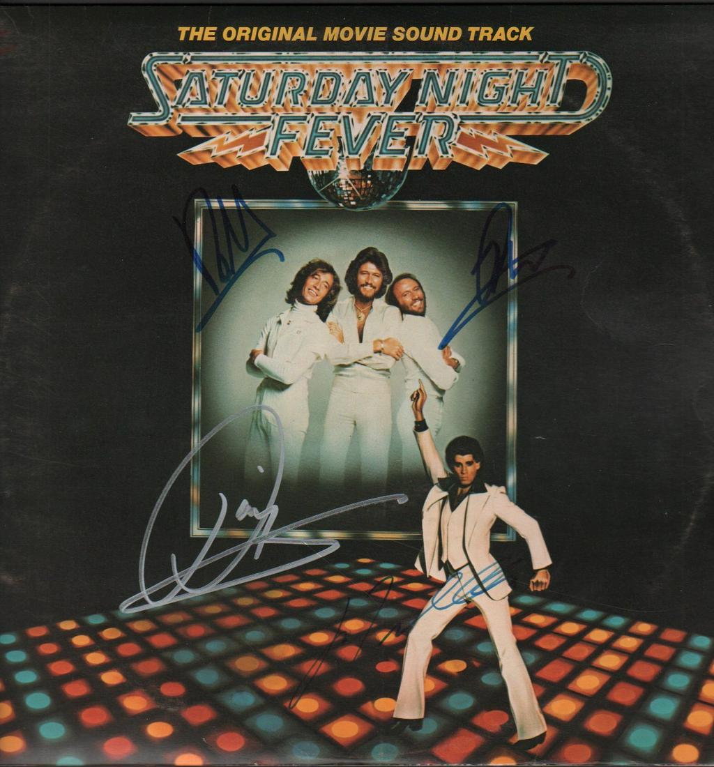 Saturday Night Fever soundtrack LP signed by the Bee Gees and John Travolta (1 of 1)