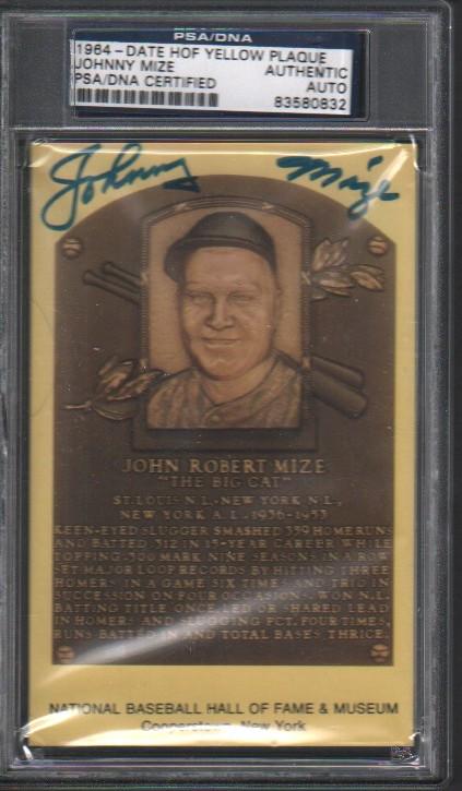 Johnny Mize signed HOF card encapuslated PSA DNA (1 of 1)