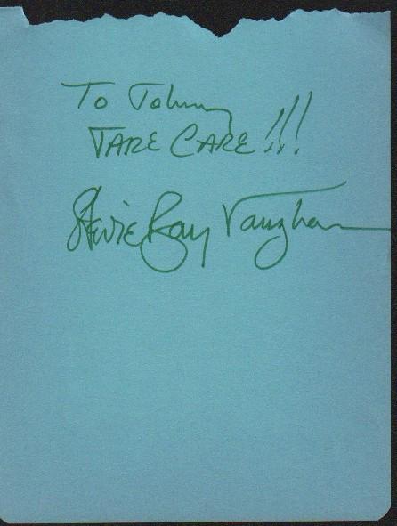 Stevie Ray Vaughn rare signed autograph page (1 of 1)
