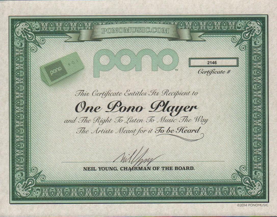 Neil Young rare funny stock certificate signed PSA DNA (1 of 1)