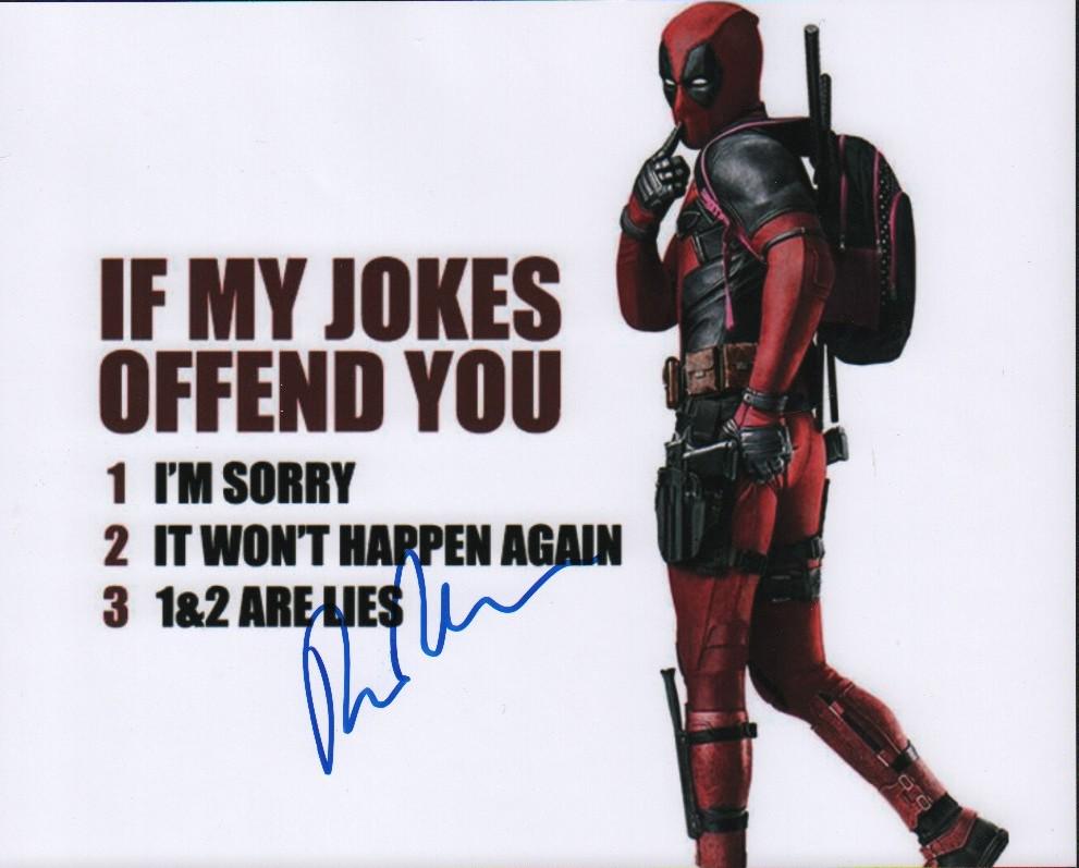 Ryan Reynolds funny Deadpool signed photograph (1 of 1)