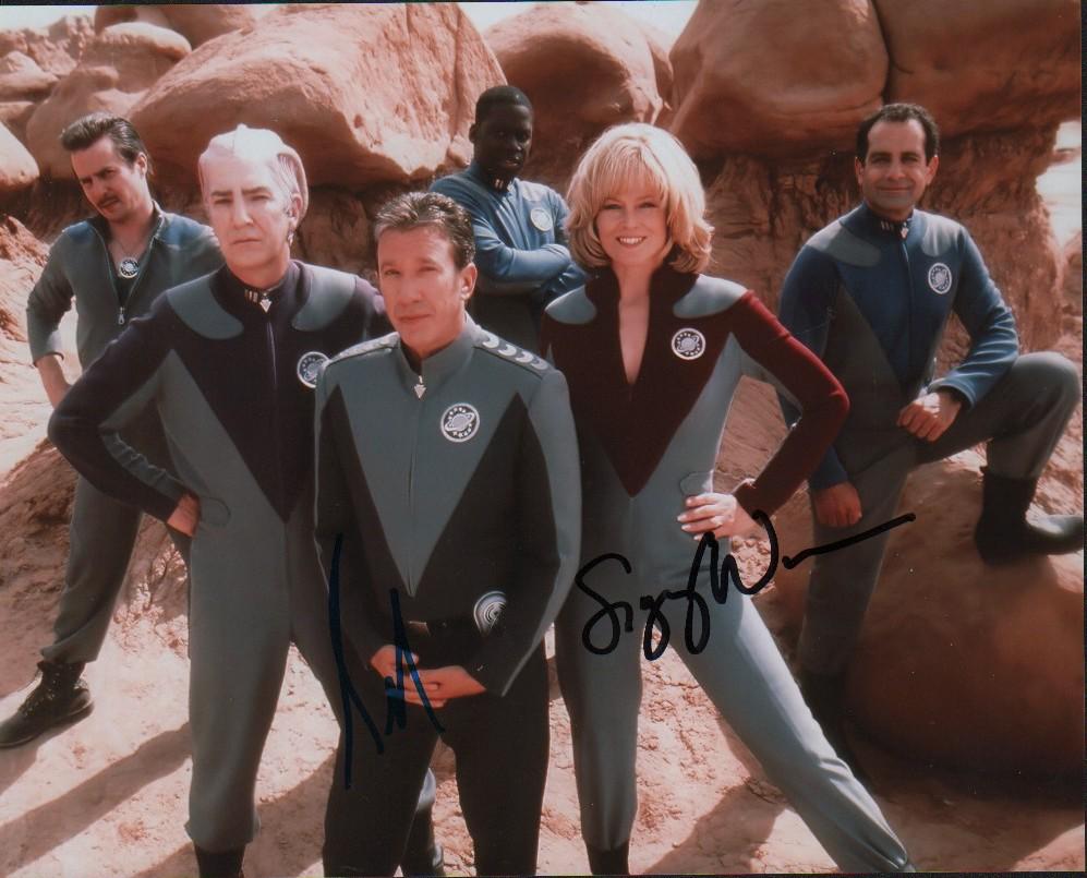 Galaxy Quest cast signed photograph: Cast signed 8x10 by Tim Allen and Sigourney Weaver both with COA
