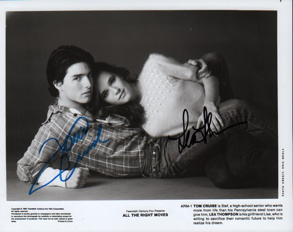 All the Right Moves signed Tom Cruise and Lea Thomson photograph (1 of 1)