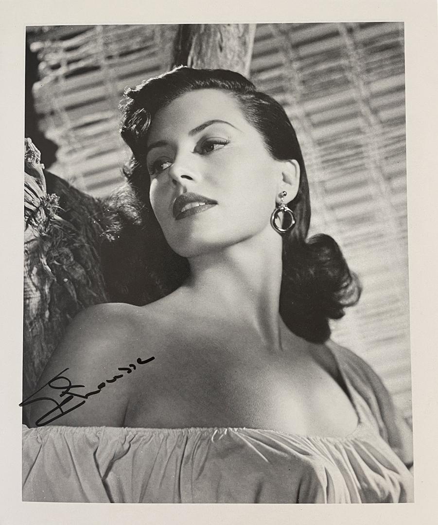 Cyd Charisse vintage signed photograph: A vintage 7x9 taken from coffee table book and mounted on board with COA