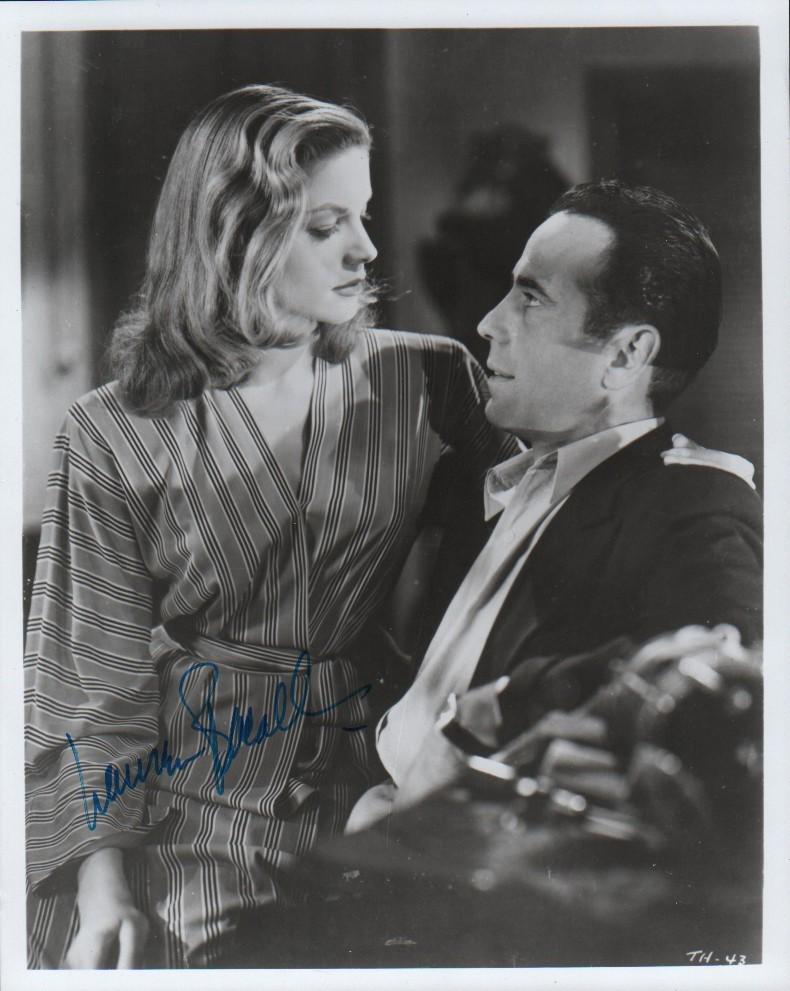 Lauren Bacall signed photograph with Bogart (1 of 1)