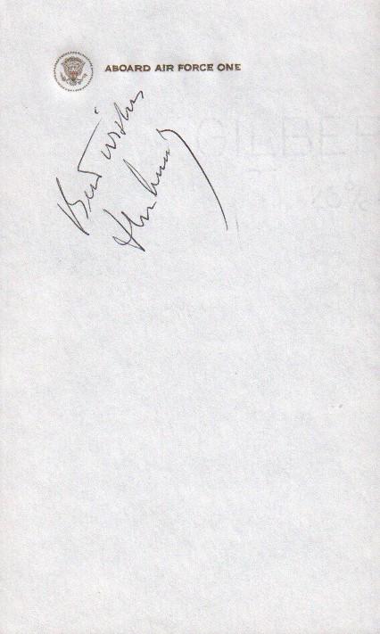 John F Kennedy signed sheet of Air Force One stationary RARE (1 of 1)