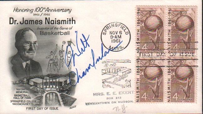 Wilt Chamberlain signed FDC (1 of 1)