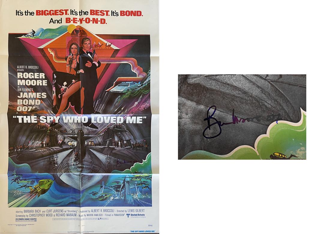 Roger Moore signed original one sheet movie poster 27x40 for the film the Spy Who Loved Me (1 of 1)