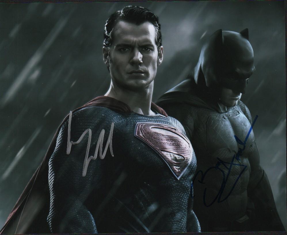 Batman and Superman signed photograph by Henry Cavill and Ben Affleck (1 of 1)