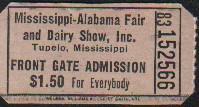 MISS ALA RARE Elvis Presley first pubic appearance concert ticket: A Mississippi Alabama concert ticket from 1955 from Elvis Presleys first public concert portrayed in fact in the recent film with COA one of these sold at Juliens Auctions for 2250.00