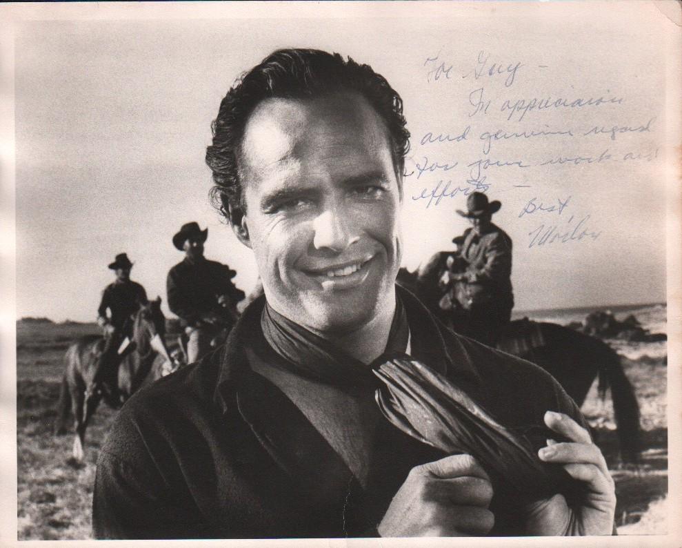 Marlon Brando rare heavyweight vintage signed photograph to makeup artist (1 of 1)
