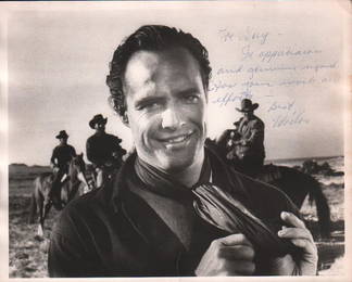 Marlon Brando rare heavyweight vintage signed photograph to makeup artist