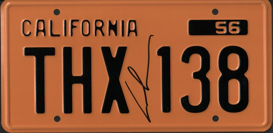 George Lucas THX signed license tag (1 of 1)
