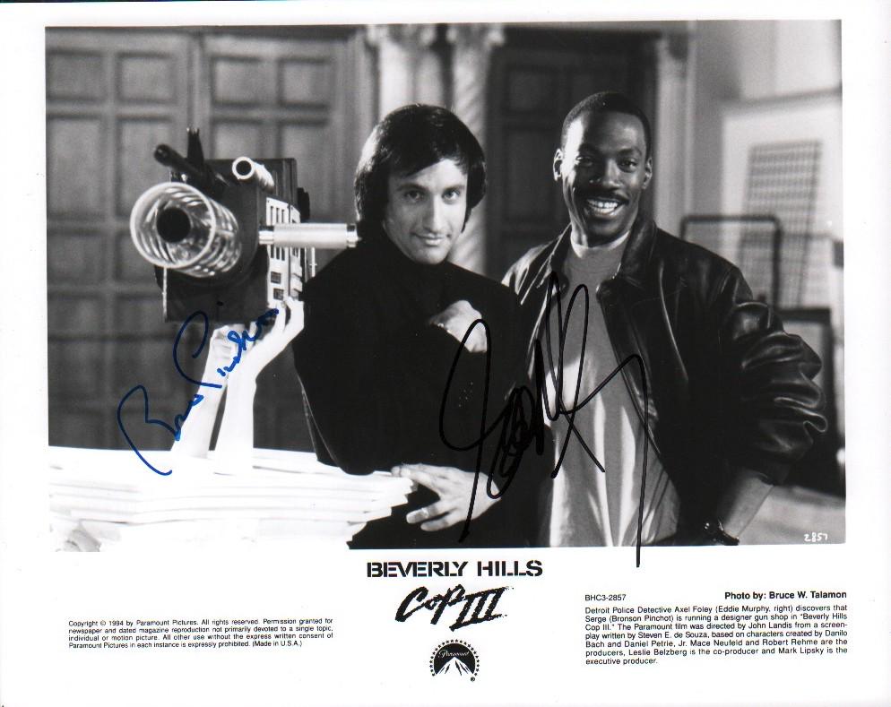 Eddie Murphy and Bronson Pinchot signed Beverly Hills Cop photograph (1 of 1)