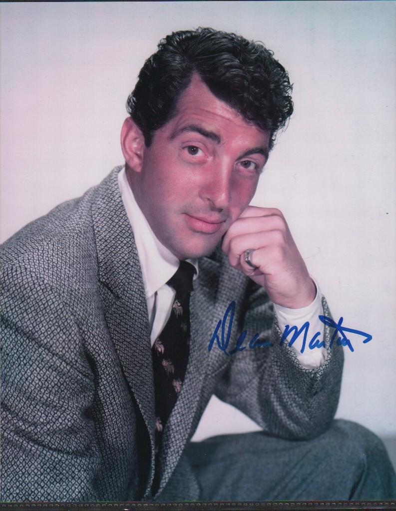 Dean Martin vintage color signed photograph: A Dean Martin vintage color signed 8x10 with COA