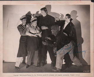 Lon Chaney Jr RARE original Woflman signed photo