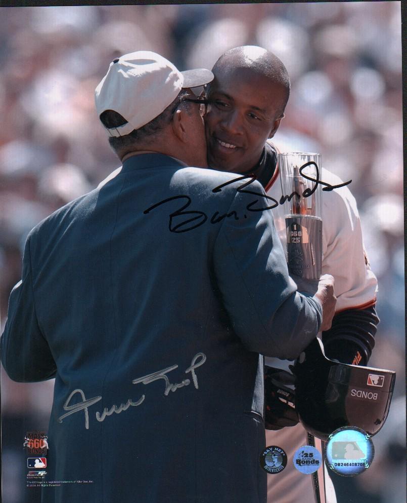 Willia Mays and Barry Bonds signed photograph (1 of 1)