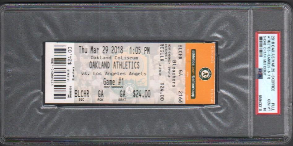 Shoehei Ohtani RARE first MLB game ticket PSA graded TEN (1 of 1)