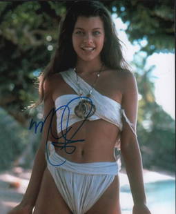 Milla Jovovich Blue Lagoon sexy signed photograph: A sexy Return to the Blue Lagoon signed 8x10 at start of her career with COA