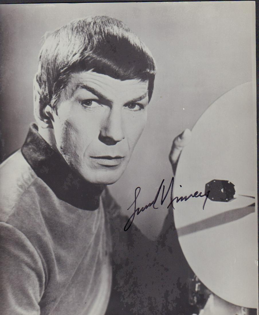 Leonard Nimoy signed 11x14 Spock photograph vintage: A vintage 11x14 signed photograph as Spock from original Trek series with COA