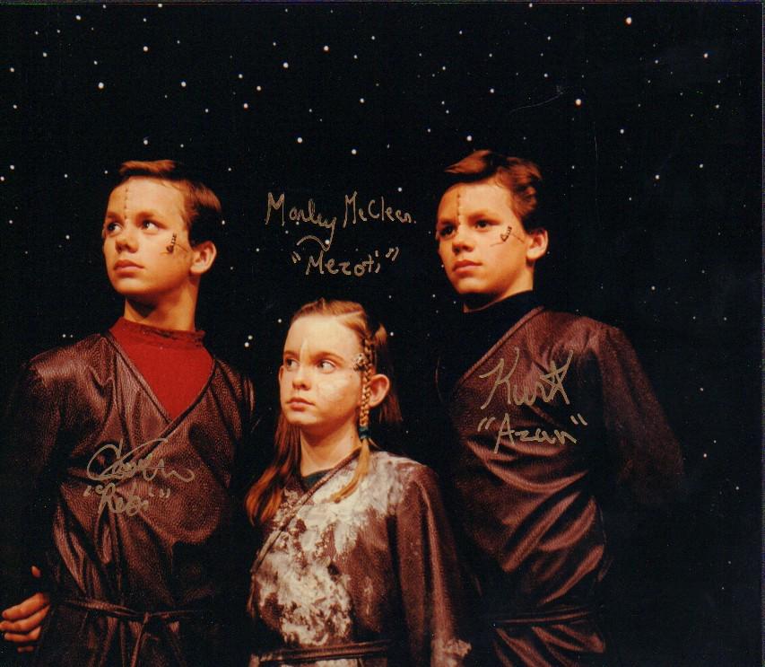 Star Trek Triplets Borg signed photograph: This time Marley McClean as a third Borg child joins real life twin actors to sign with COA