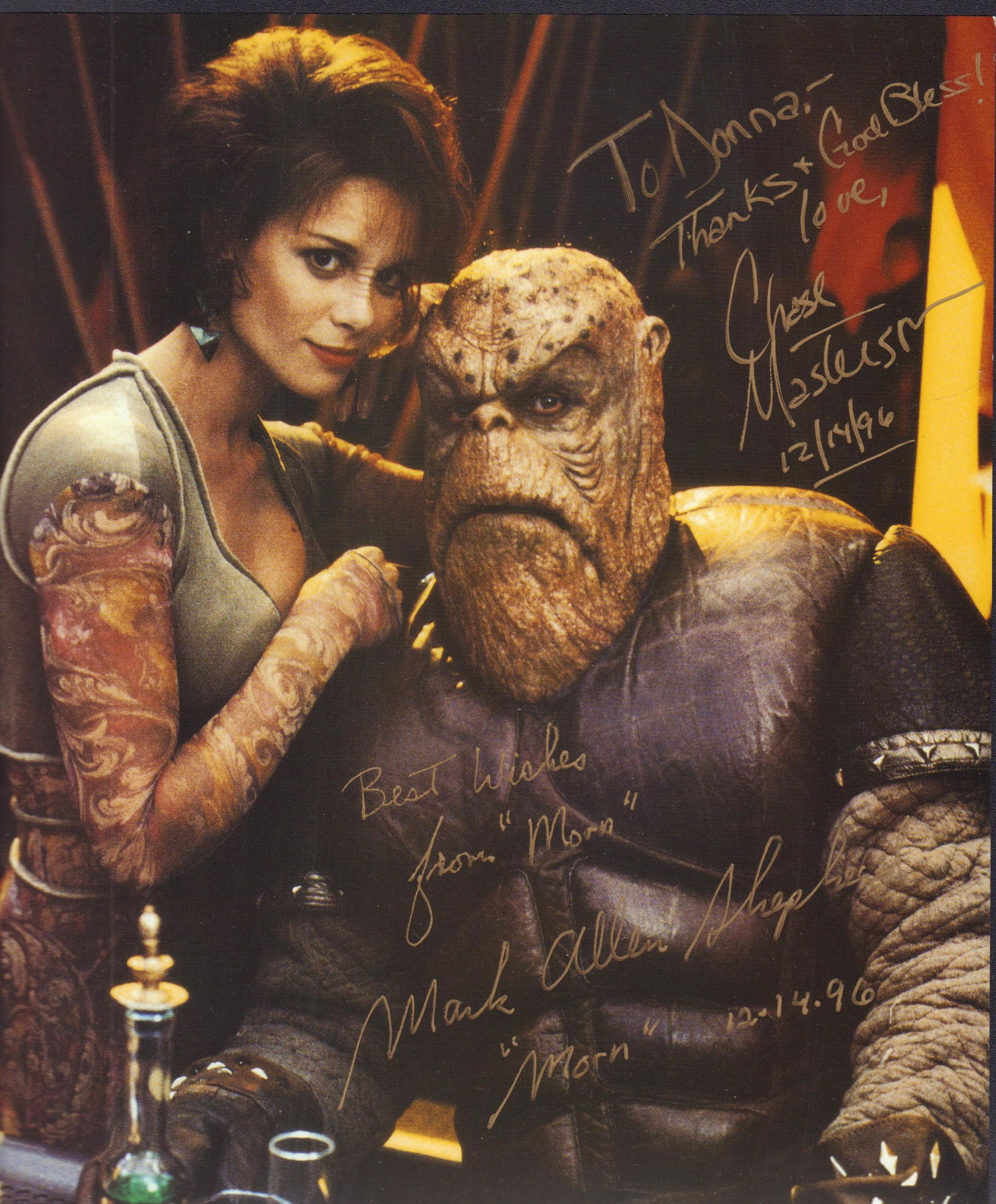Chase Masterson and Mark Allen Shepard signed Star Trek Deep Space Nine photograph: Both signed in character with COA
