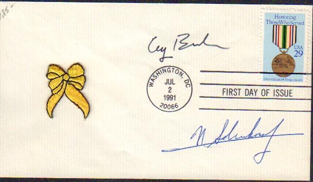 George Bush and Gen Norman Schwarzkopf FDC (1 of 1)