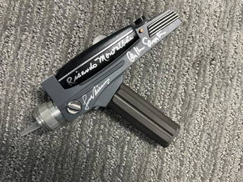 Star Trek original series prop phaser signed by major cast members