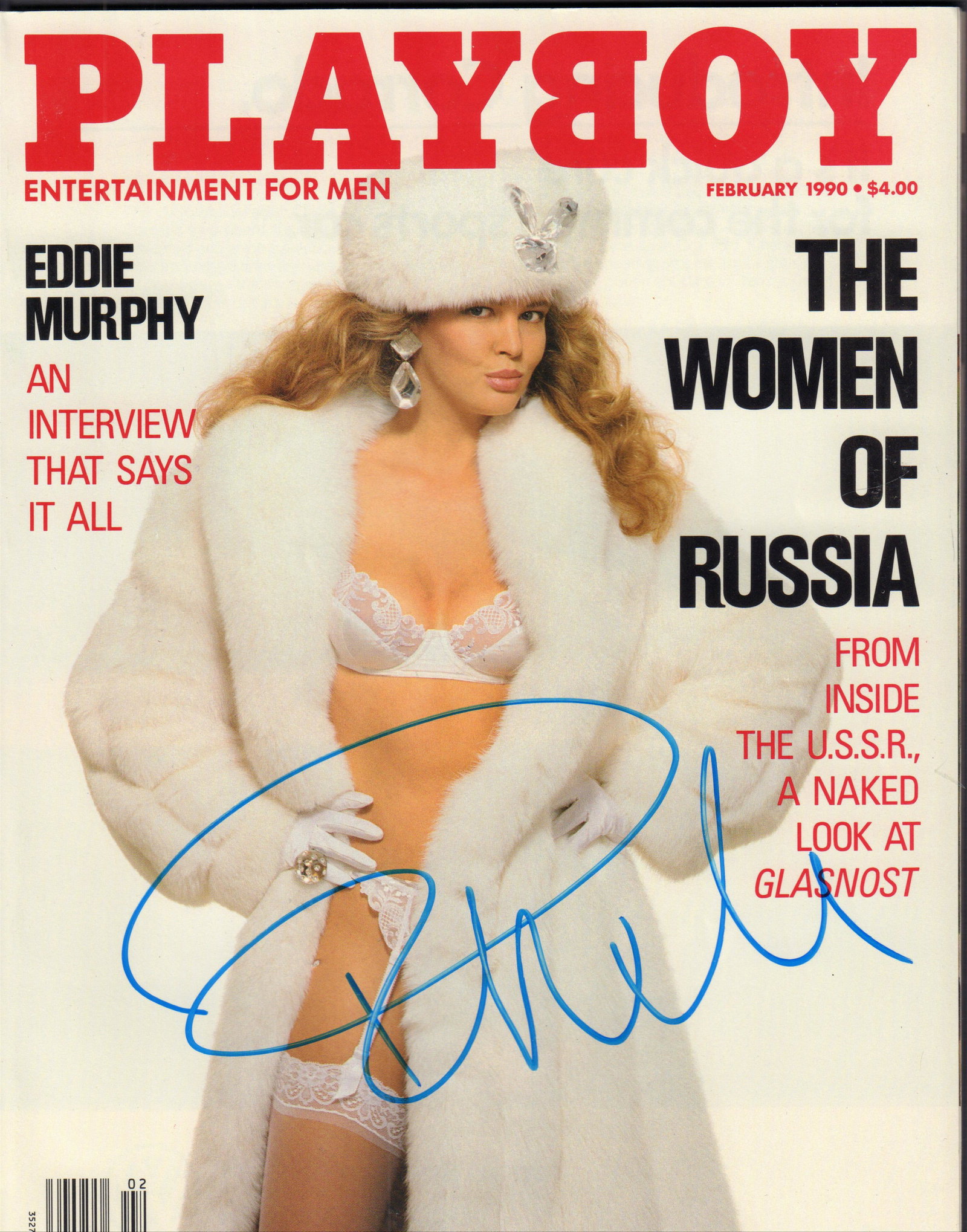 Pamela Anderson FIRST Playboy signed: This was Pams FIRST layout in the rare Jan 1990 issue signed by her in nice cond with COA