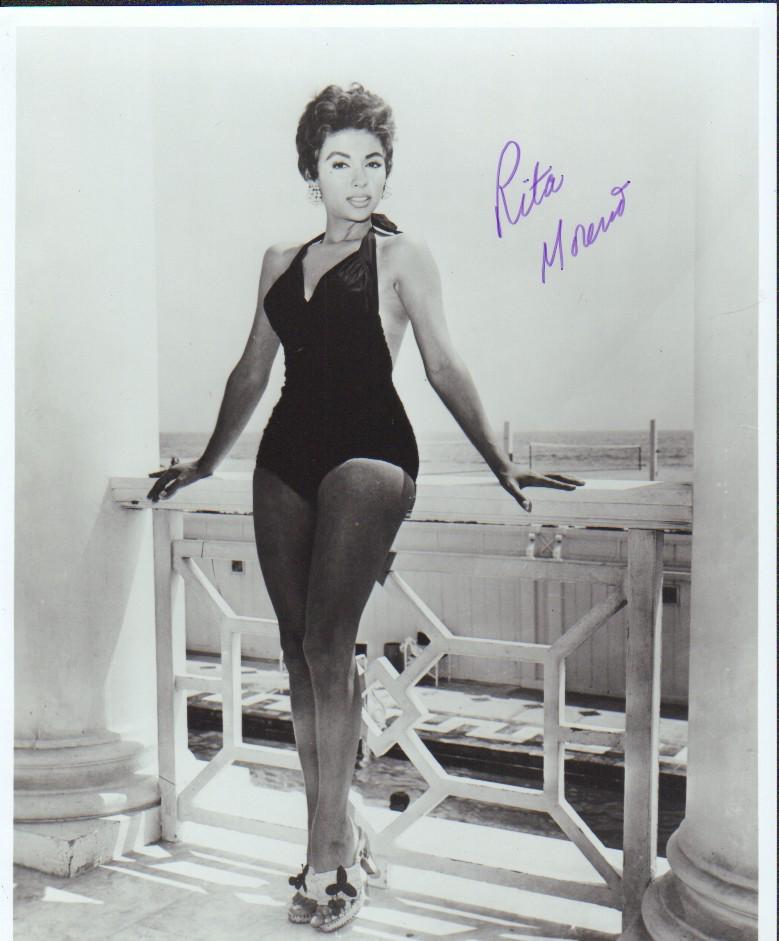 Rita Moreno signed photograph: Sexy vintage in bathing suit signed 8x10 by legend with COA