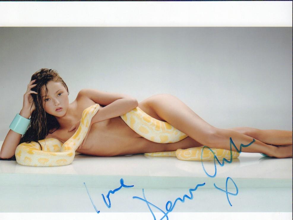 Devin Aoki signed photograph: Recreating the Kinski Avedon shot with the snake signed by the asian actress with COA
