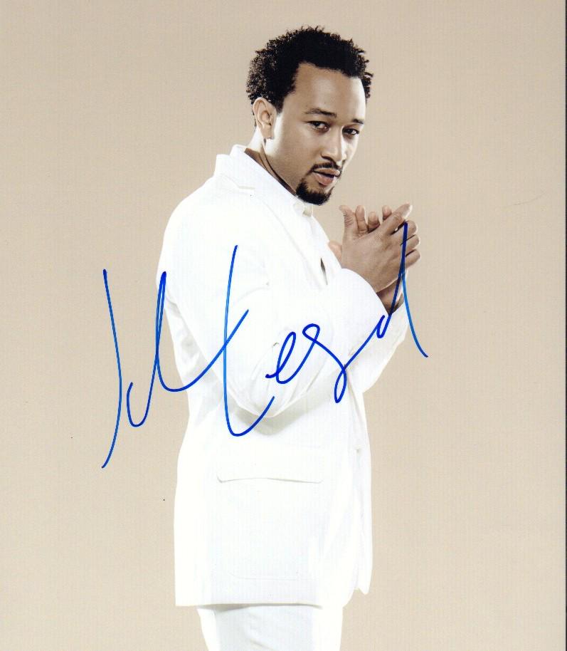 John Legend signed photograph: Voice coach and singer songwriter Legend with COA