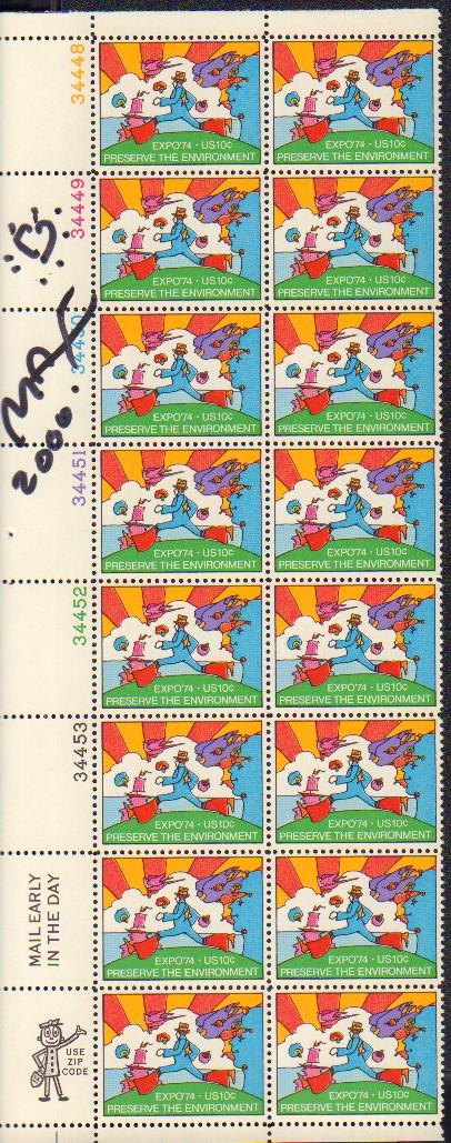 Peter Max signed block of stamps (1 of 1)